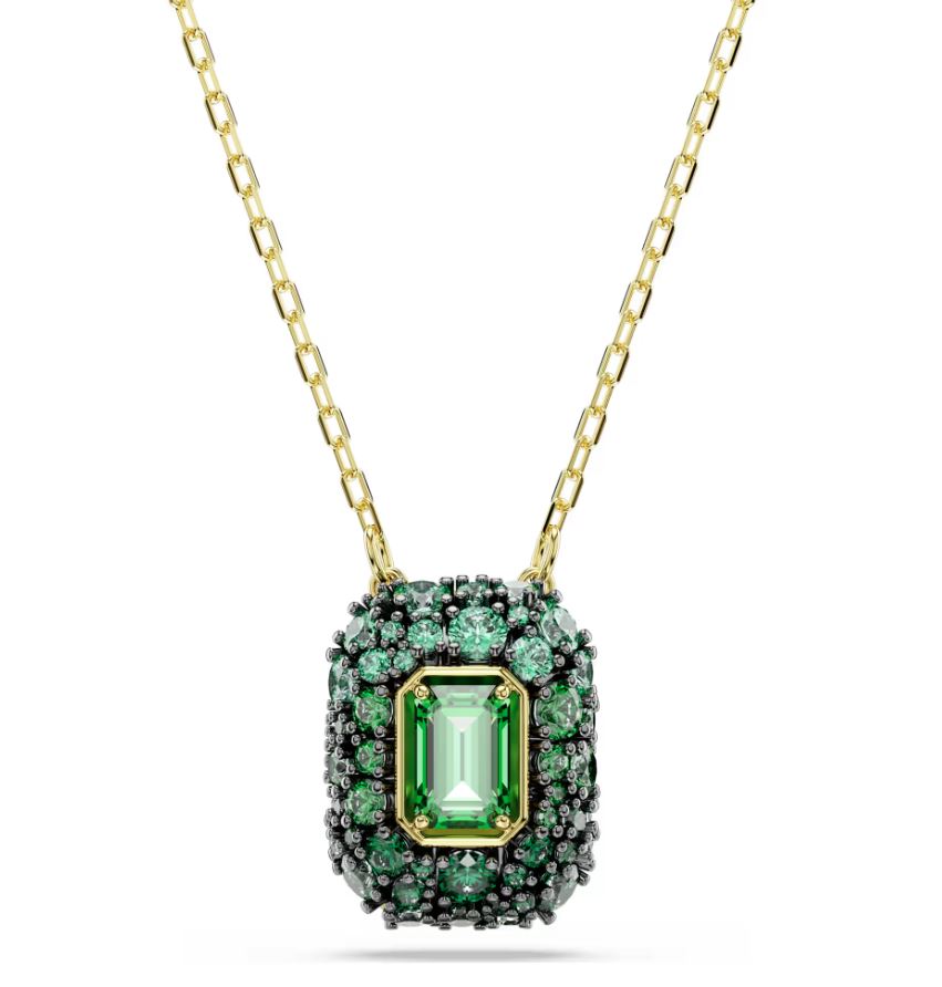 Sublima pendant Octagon cut, Green, 18K gold finish
