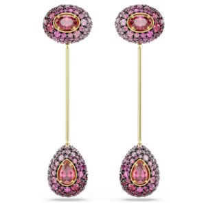 Sublima drop earrings Pear cut, Red, 18K gold finish