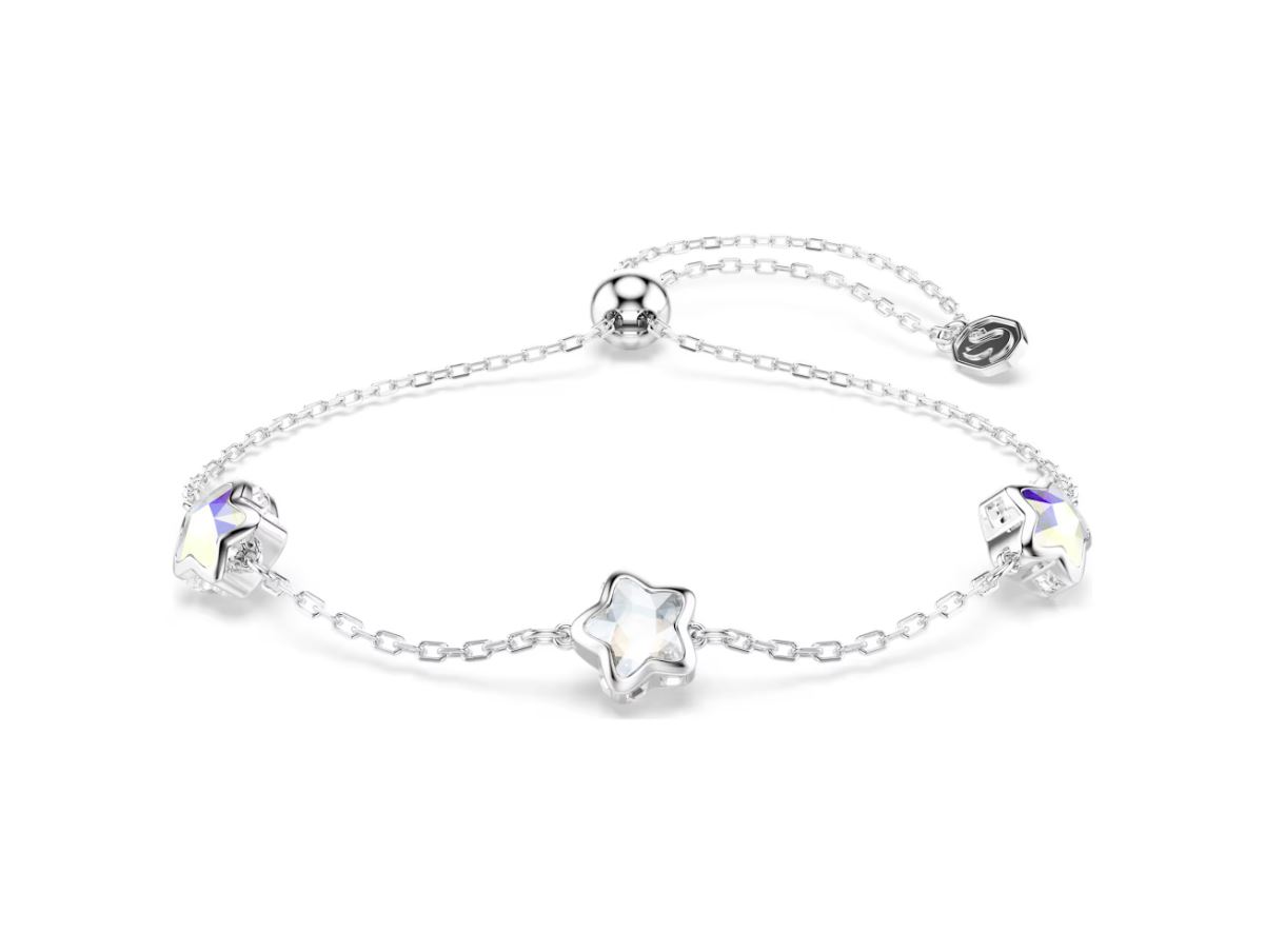 Chroma bracelet Star, White, Rhodium plated (M)