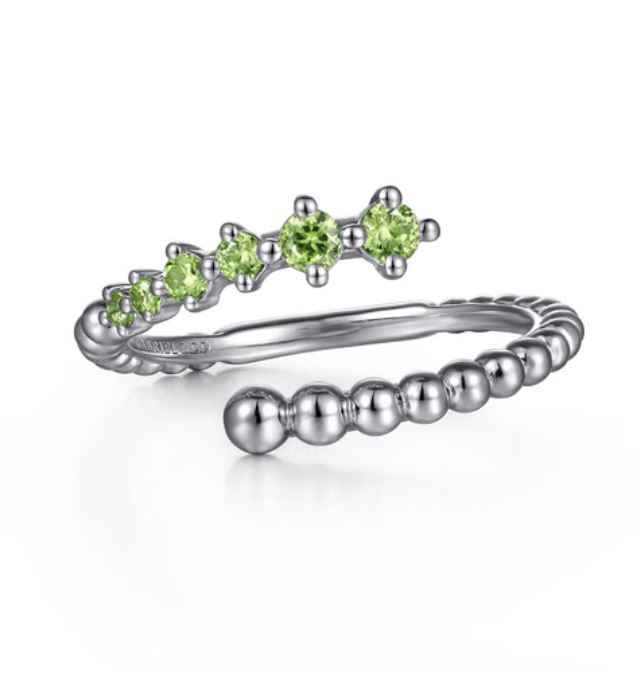 Preorder – 925 Sterling Silver Bujukan and Peridot Bypass Ring