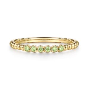 Preorder – 14K Yellow Gold Bujukan Bead and Peridot Stackable Ring