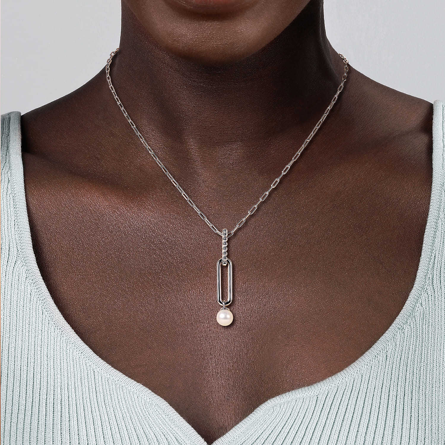 925 Sterling Silver Pearl Bujukan Drop Necklace - Image 3