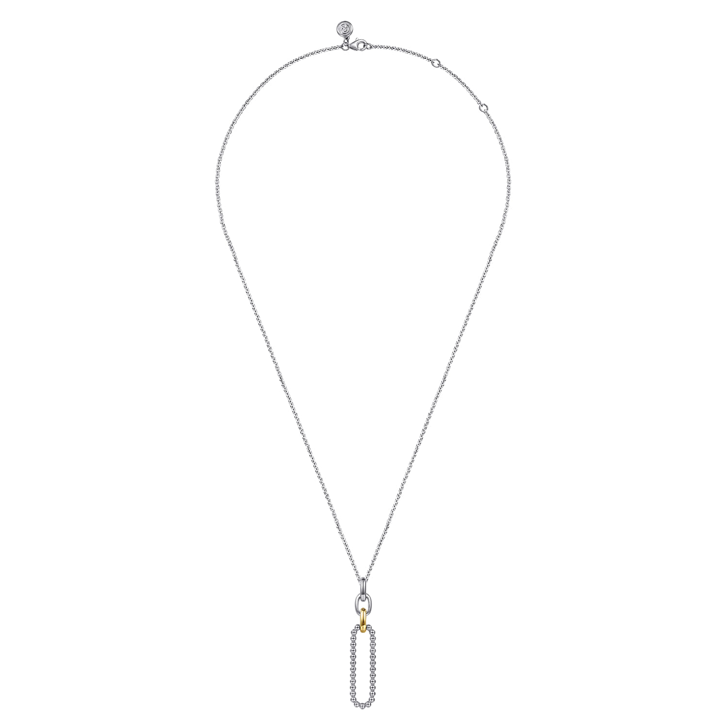 14K Yellow Gold and 925 Sterling Silver Bujukan Link Pendant Necklace - Image 3