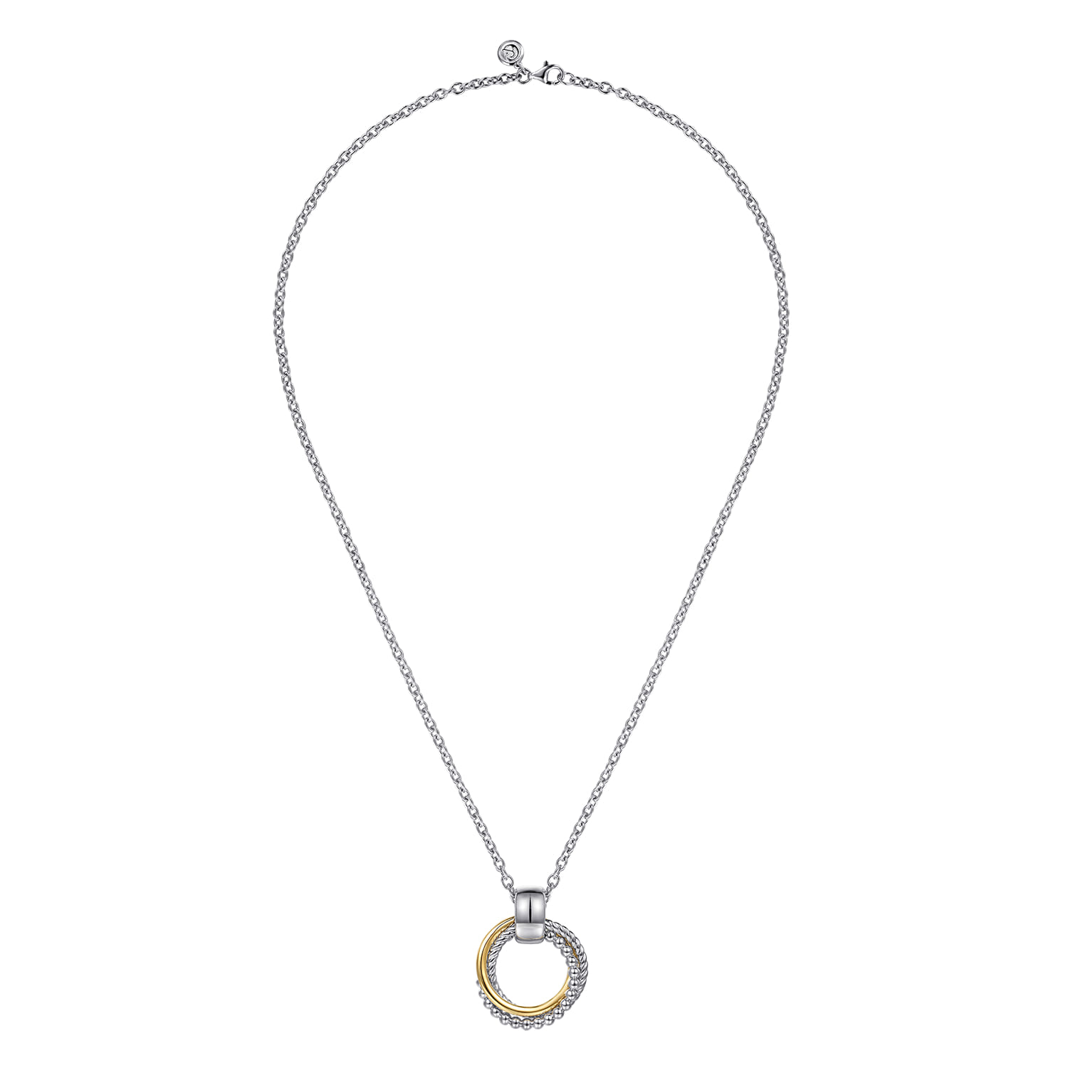 Pendant Necklace 14K Yellow Gold and 925 Sterling Silver Bujukan - Image 2