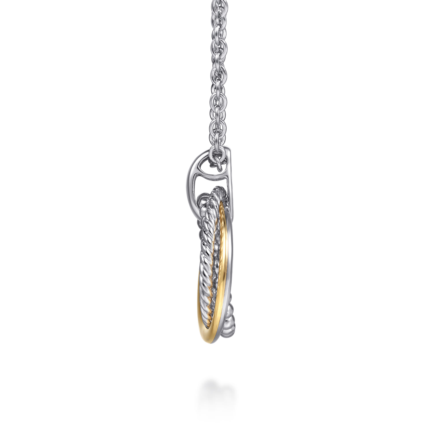 Pendant Necklace 14K Yellow Gold and 925 Sterling Silver Bujukan - Image 4