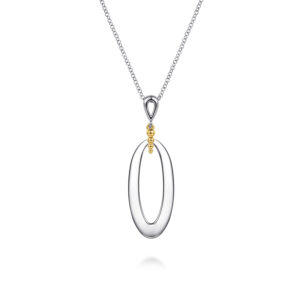 14K Yellow Gold 925 Sterling Silver Bujukan Pendant Drop Necklace