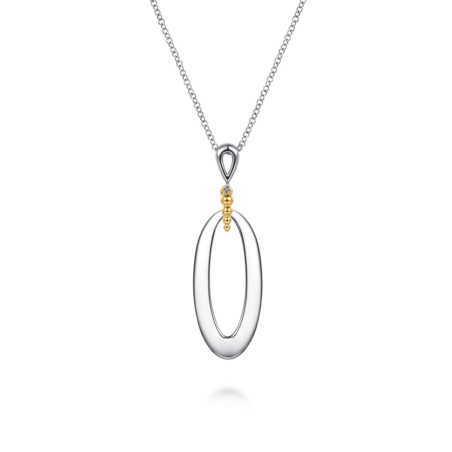 14K Yellow Gold 925 Sterling Silver Bujukan Pendant Drop Necklace