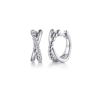 925 Sterling Silver Twisted Huggie Earrings-Bujukan