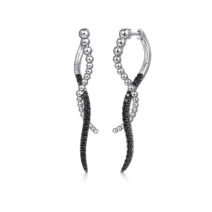 925 Sterling Silver Bujukan Black Spinel Drop Earrings
