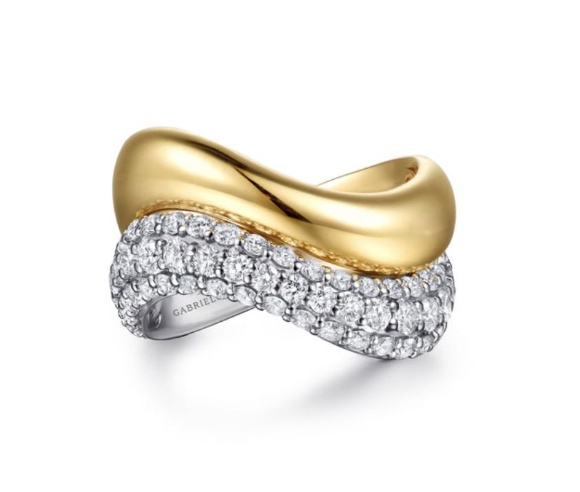 Soraya - Platinum Diamond Wave Stackable Ring - Image 3