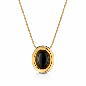 COLOR BURST OVAL PENDANT IN BLACK
