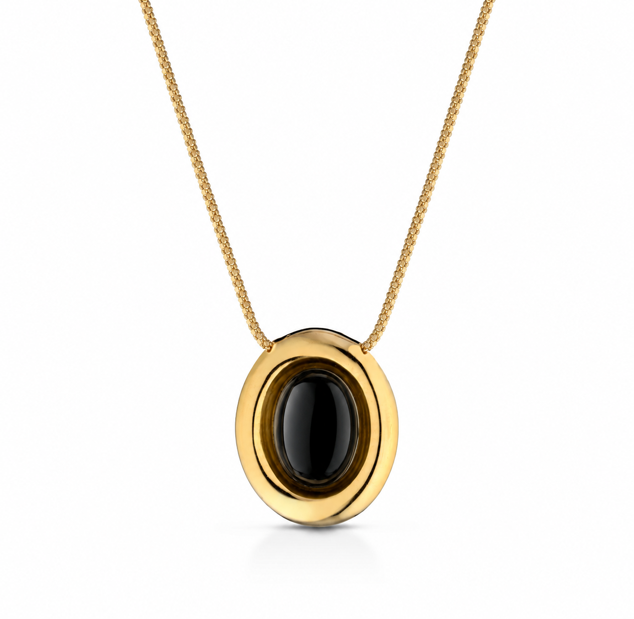 COLOR BURST OVAL PENDANT IN BLACK