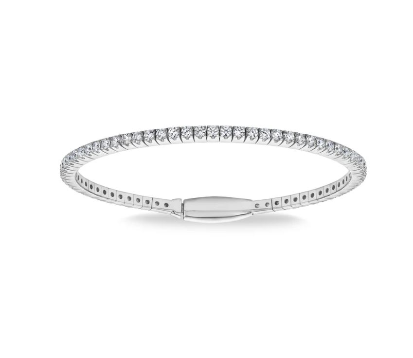 Tennis Bangle 2mm in White
