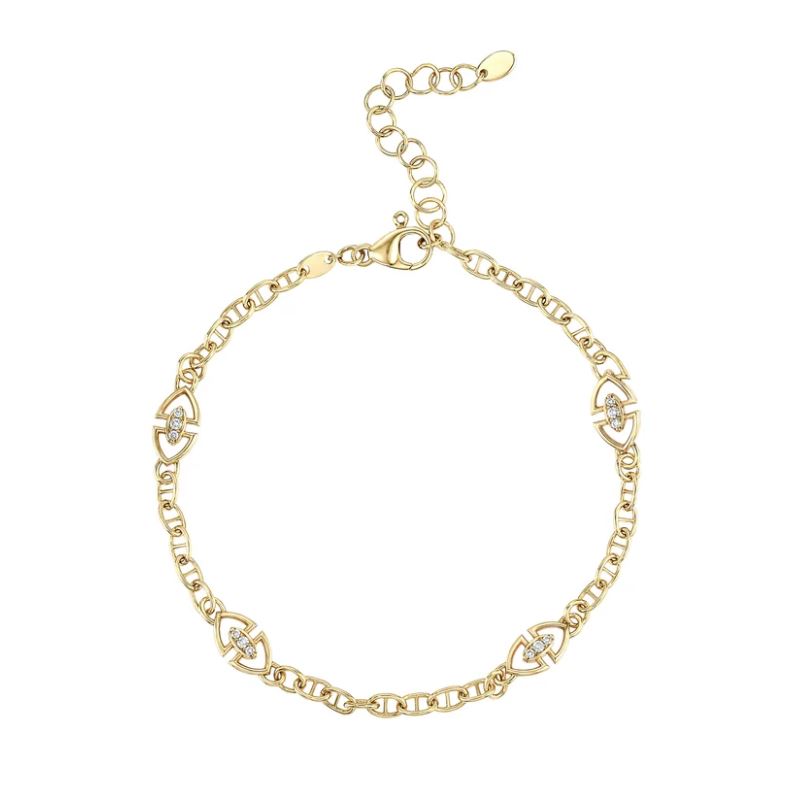 Small Heritage Station Bracelet in Yellow