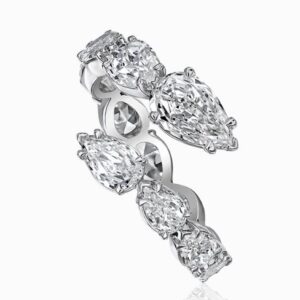 L’Amour Crisscut Pear Diamond Bypass Ring | 18K White Gold