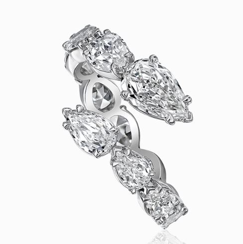 L’Amour Crisscut Pear Diamond Bypass Ring | 18K White Gold