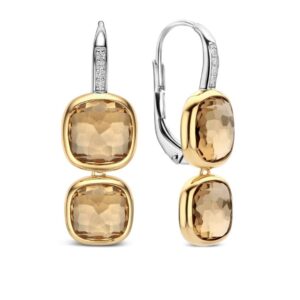 Double Cushion Earrings Yellow