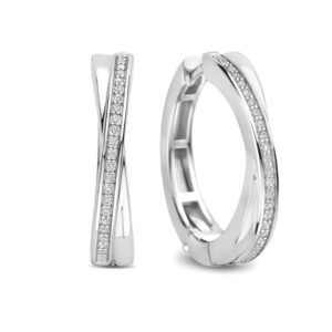 Zirconia Crossover Hoops Silver