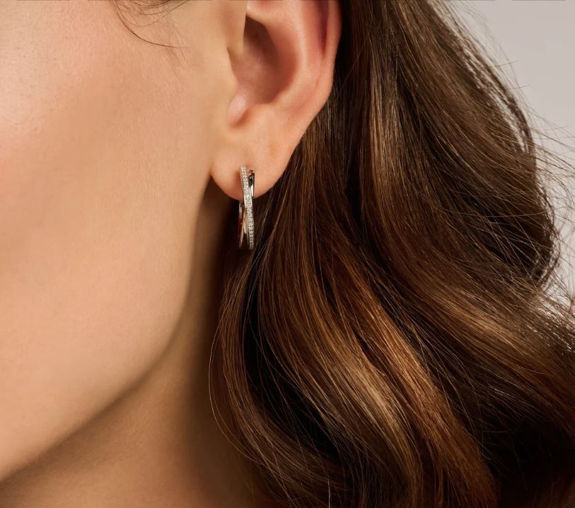 Zirconia Crossover Hoops Silver - Image 2