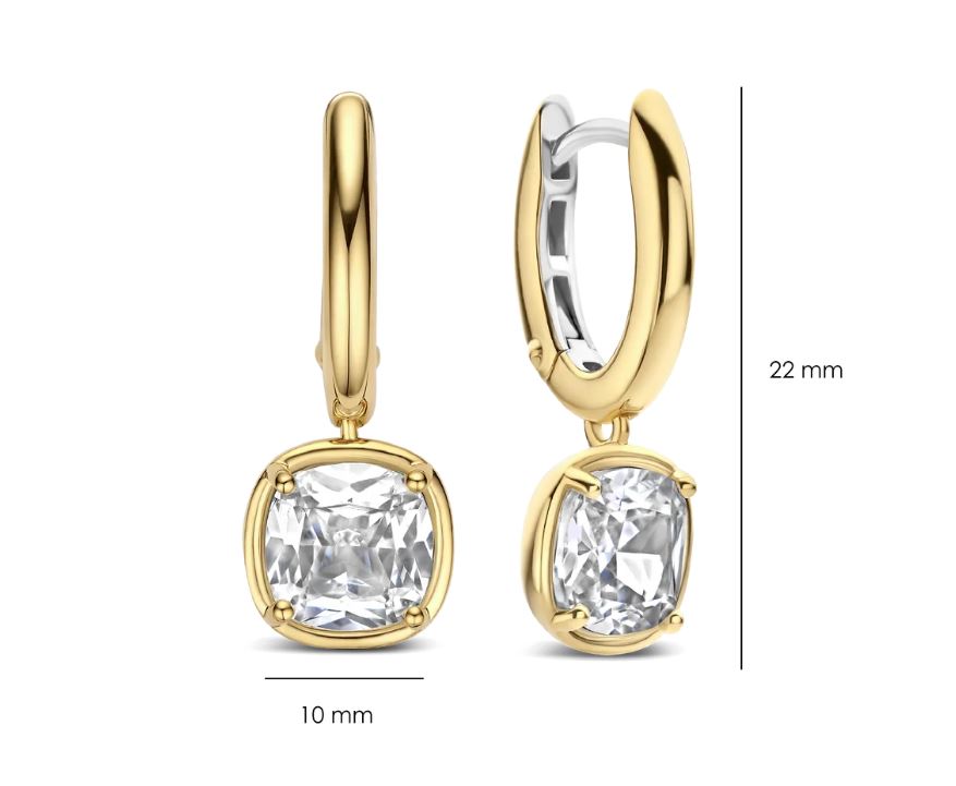 18k Gold Vermeil hoops with cubic zirconia - Image 3