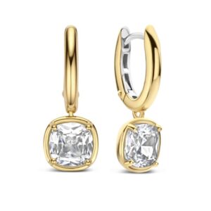 18k Gold Vermeil hoops with cubic zirconia
