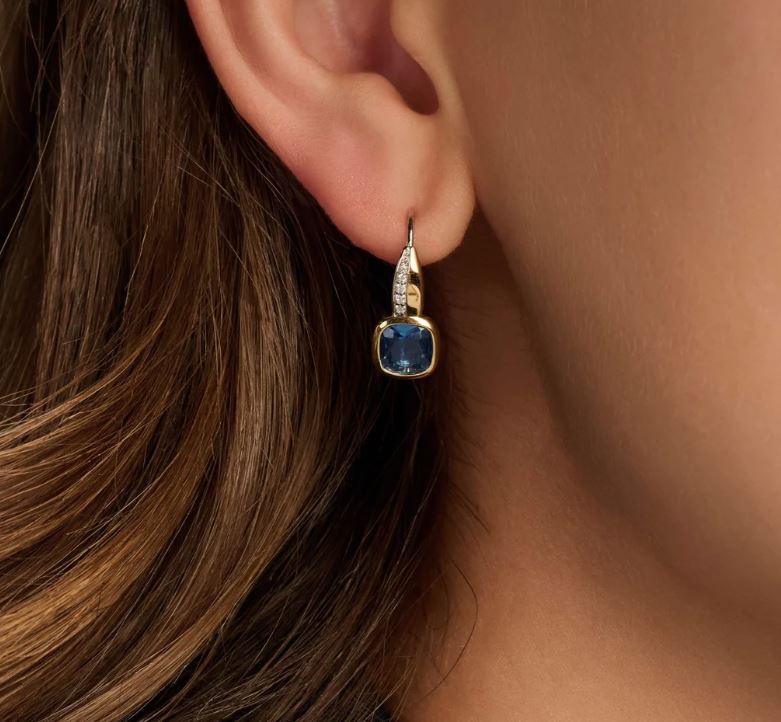 Blue Cushion Hoops - Image 2