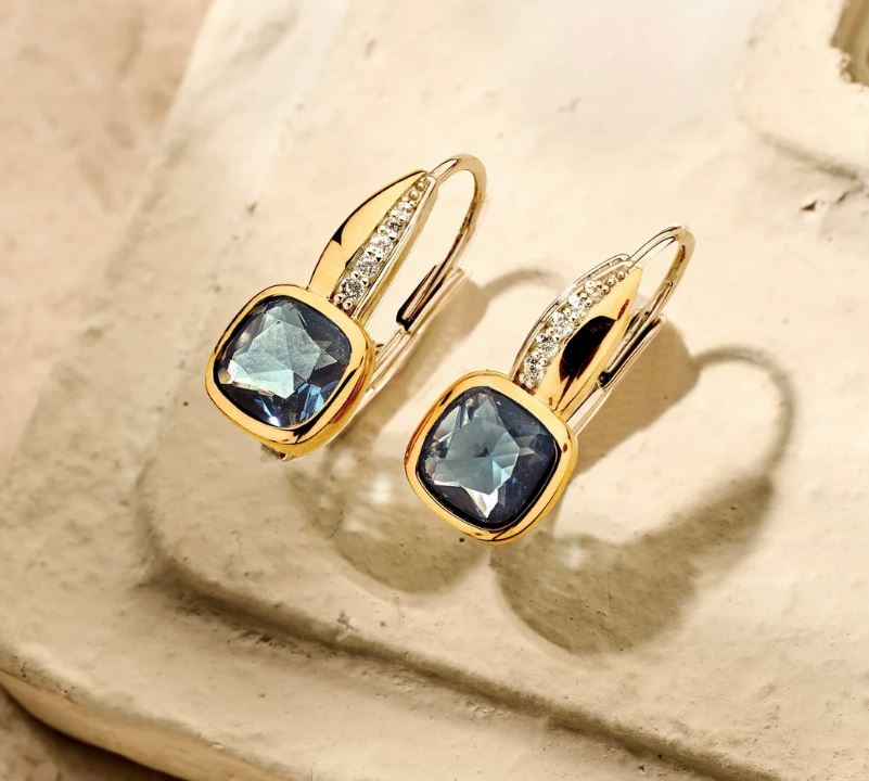 Blue Cushion Hoops - Image 3
