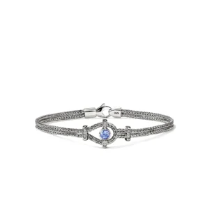 Icon Bracelet, Sterling Silver, Diamonds, Tanzanite, 3.6MM