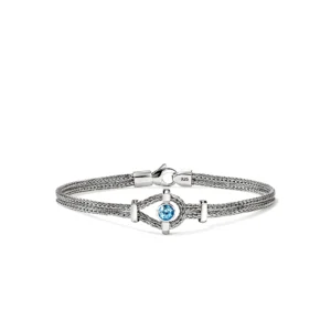 Icon Bracelet, Sterling Silver, Swiss Blue Topaz, 3.6MM