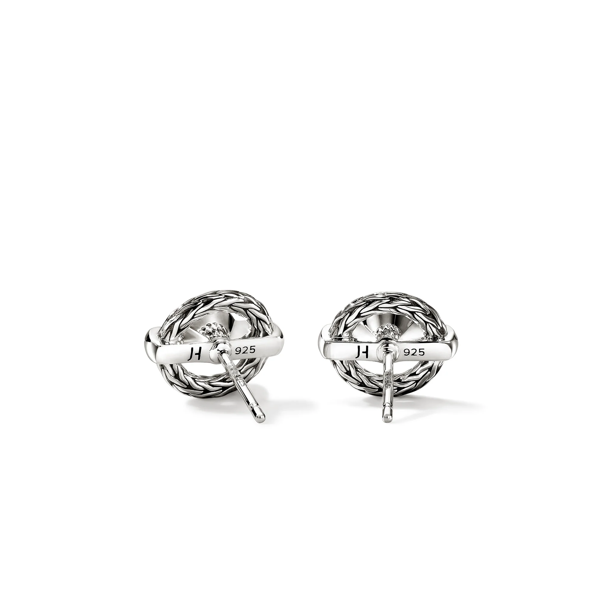 Icon Stud Earrings, Sterling Silver, Swiss Blue Topaz - Image 2