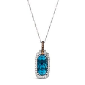 Le Vian® Deep Sea Blue Topaz™ & Chocolate Diamond Pendant in 14K Vanilla Gold®