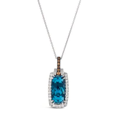 Le Vian® Deep Sea Blue Topaz™ & Chocolate Diamond Pendant in 14K Vanilla Gold®