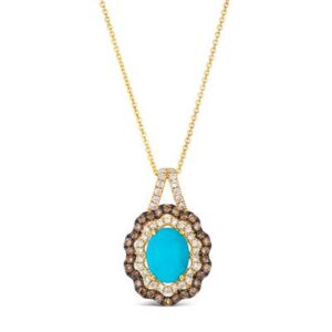 Le Vian® Robin’s Egg Blue Turquoise™ & Chocolate Diamond Pendant in 14K Honey Gold™