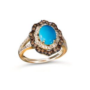 Le Vian® Robin’s Egg Blue Turquoise™ & Chocolate Diamond Ring in 14K Honey Gold™