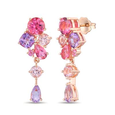 Le Vian® Passion Fruit Tourmaline™ & Cotton Candy Amethyst® Earrings in 14K Strawberry Gold®