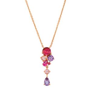 Le Vian® Passion Fruit Tourmaline™ & Cotton Candy Amethyst® Adjustable Necklace in 14K Strawberry Gold®