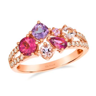 Le Vian® Passion Fruit Tourmaline™ & Cotton Candy Amethyst® Ring in 14K Strawberry Gold®