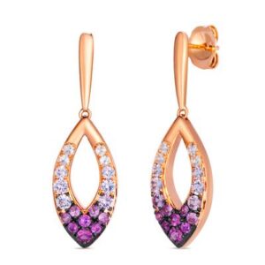 Le Vian Ombre® Strawberry Ombré® Sapphire Earrings in 14K Strawberry Gold®