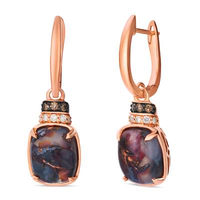Le Vian® Chocolate Aquadite™ Earrings in 14K Strawberry Gold®