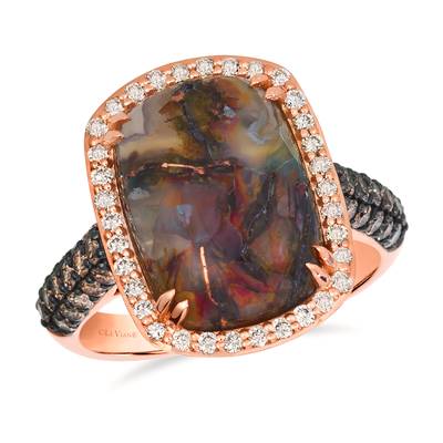 Le Vian® Chocolate Aquadite™ & Chocolate Diamond Ring in 14K Strawberry Gold®