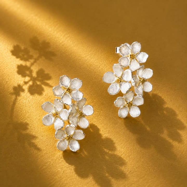 Cluster 4 Cherry Blossom Stud Earrings– From the Botanical Garden Collection