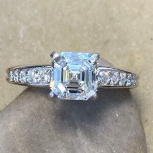 115-17926 Asscher Cut Engagement Ring