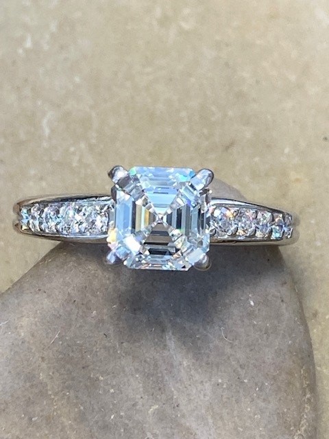 115-17926 Asscher Cut Engagement Ring