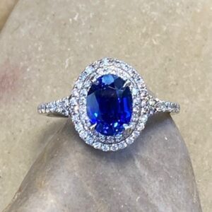 116-15191 Simon G. Sapphire & Diamond Ring