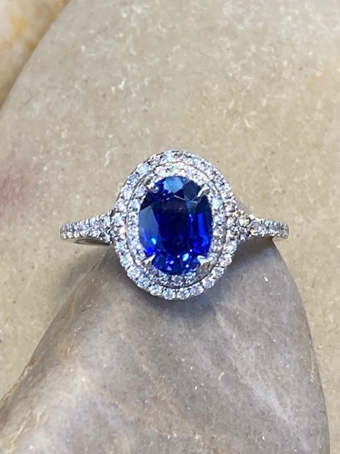 116-15191 Simon G. Sapphire & Diamond Ring