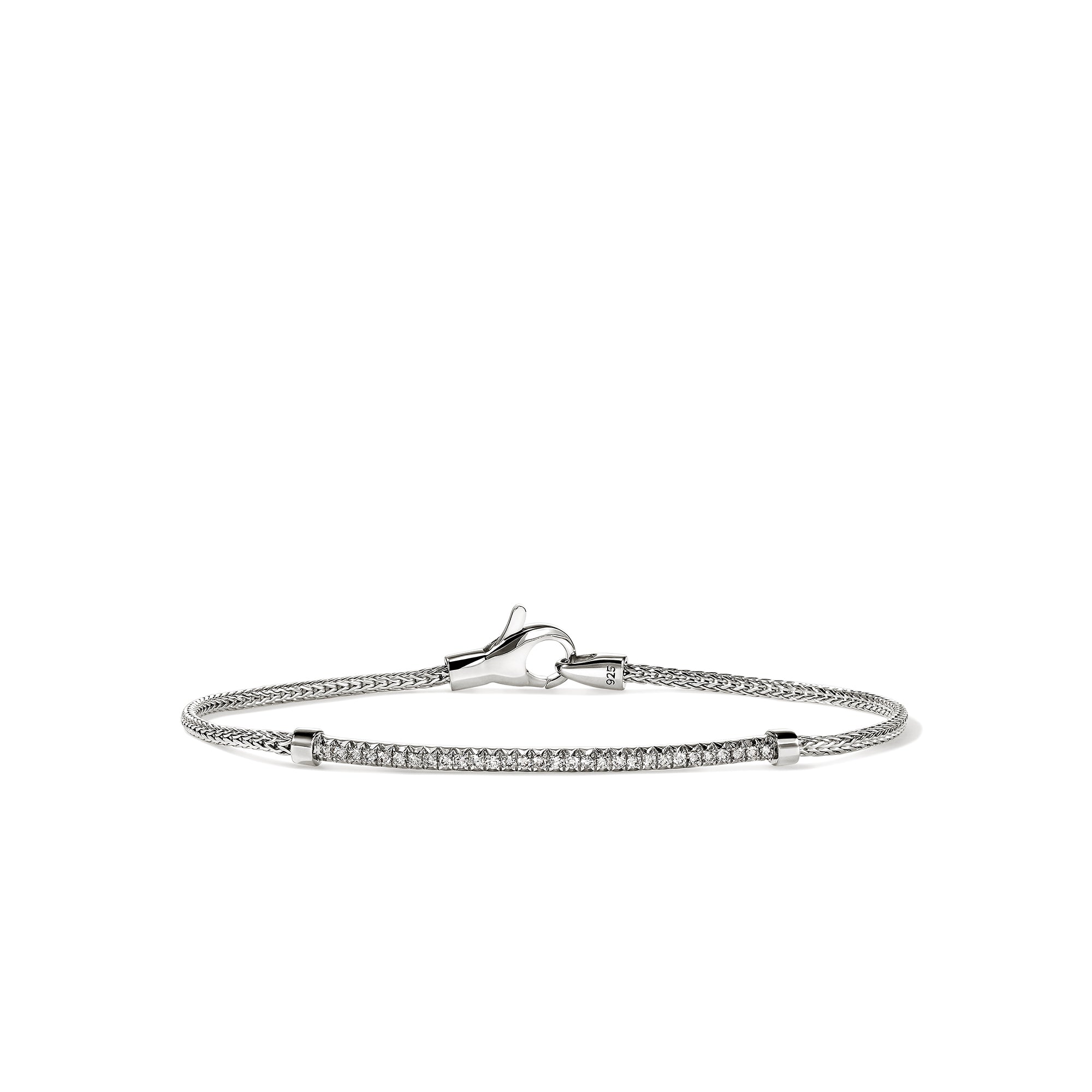 JH Essential Pavé Bracelet, Sterling Silver, Diamonds, 1.8MM