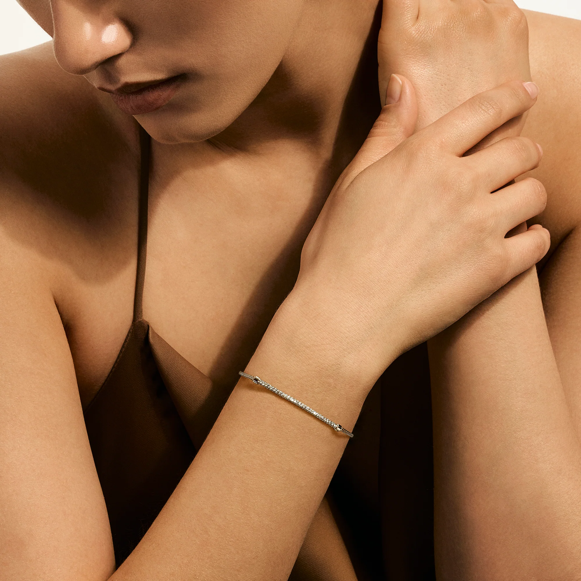 JH Essential Pavé Bracelet, Sterling Silver, Diamonds, 1.8MM - Image 4