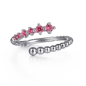 Preorder – 925 Sterling Silver Bujukan and Pink Tourmaline Bypass Ring