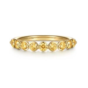 Preorder – 14K Yellow Gold Citrine Stackable Ring