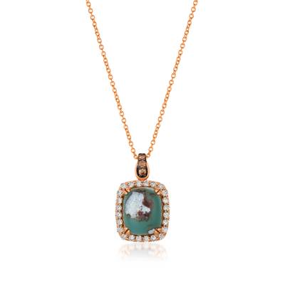 Le Vian® Peacock Aquaprase™ & Chocolate Diamond Pendant in 14K Strawberry Gold®